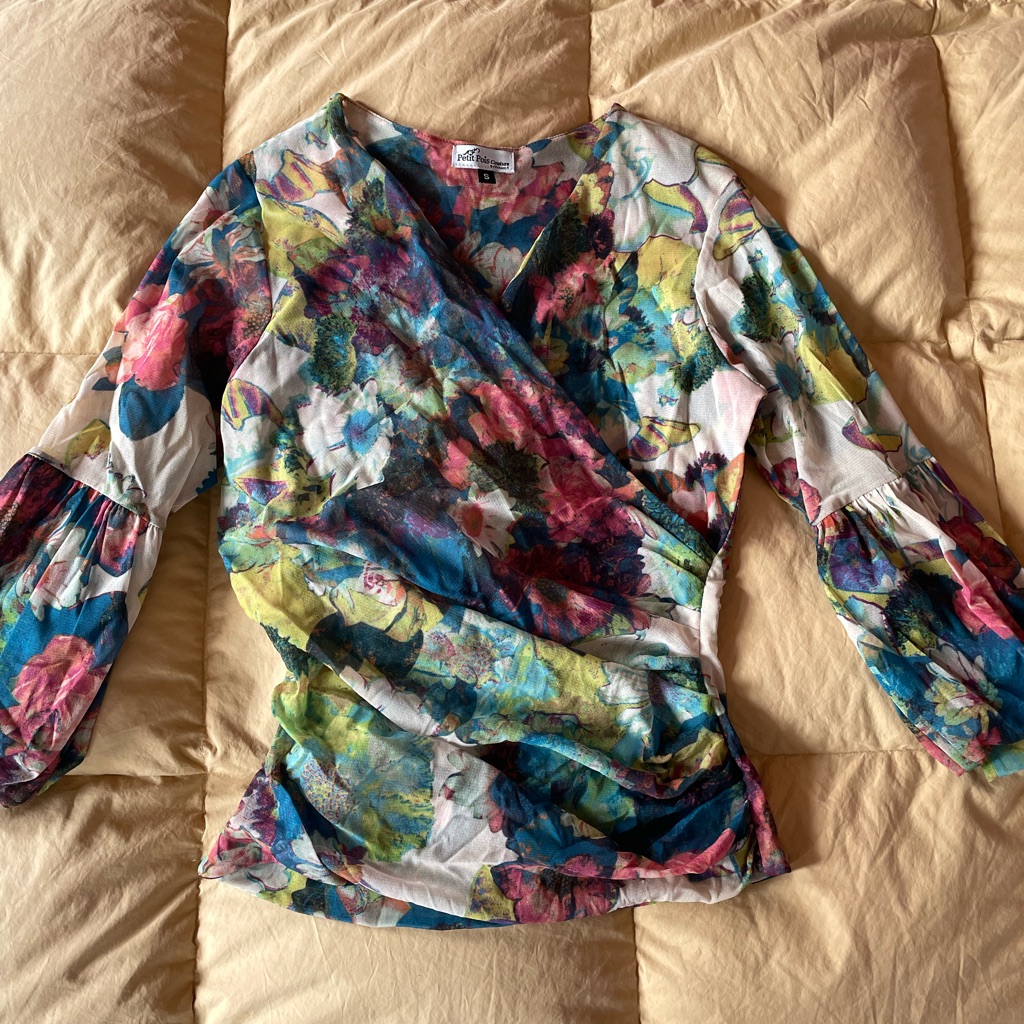 Sheer Floral Blouse Petit Pois By Viviana G.
